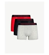 Polo Ralph Lauren Pack Of Three Classic-fit Stretch-cotton Boxer Briefs In Blk/red/grey