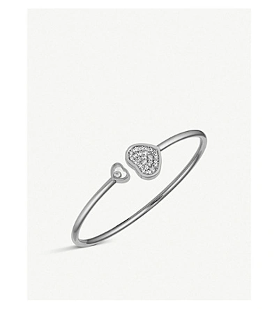 Chopard Happy Hearts 18ct White-gold And Diamond Bangle In 18 Carat White Gold