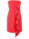 Cinq À Sept Cinq A Sept Nat Tasseled Strapless Mini Dress In Scarlet