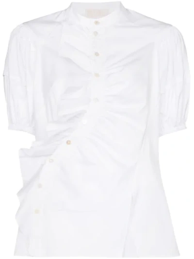 Peter Pilotto Puff-sleeve Ruffle Detail Blouse In White