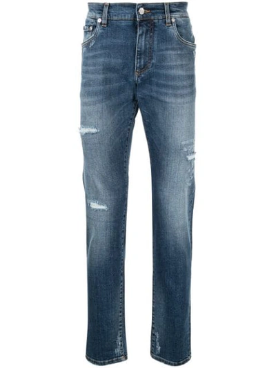 Dolce & Gabbana Slim Fit Stretch Jeans In Blue