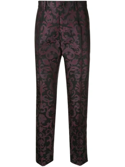 Dolce & Gabbana Tailored Jacquard Trousers In Black