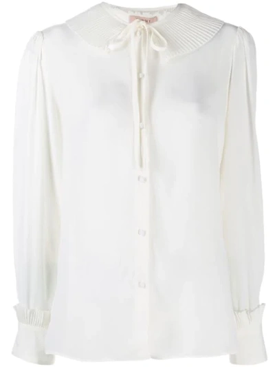 Twinset Pleated Collar Shirt In White