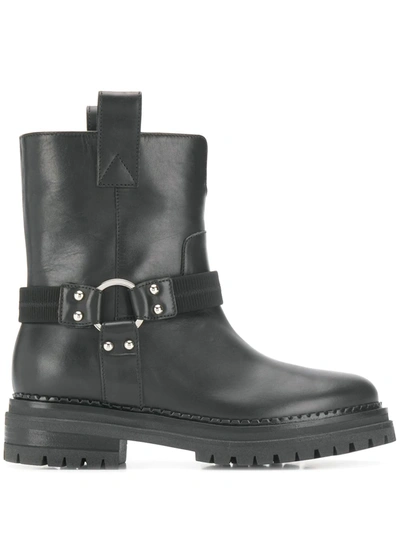 Sergio Rossi Combat Boots In Black