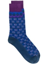 Etro Short Socks With Logo In 0200 Blue