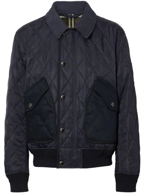 Burberry Diamond Quilted Thermoregulated Jacket In Blue ,blue | ModeSens