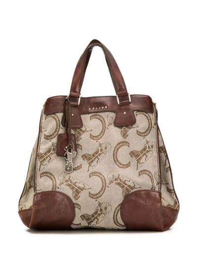 Pre-owned Celine  Horse Carriage Pattern Tote In Brown