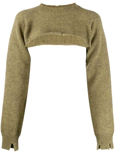Maison Margiela Knitted Crop Top In Green