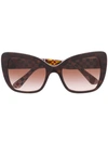 Dolce & Gabbana Oversized Cat Eye Sunglasses In Black