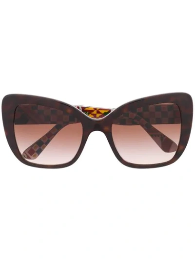 Dolce & Gabbana Oversized Cat Eye Sunglasses In Black
