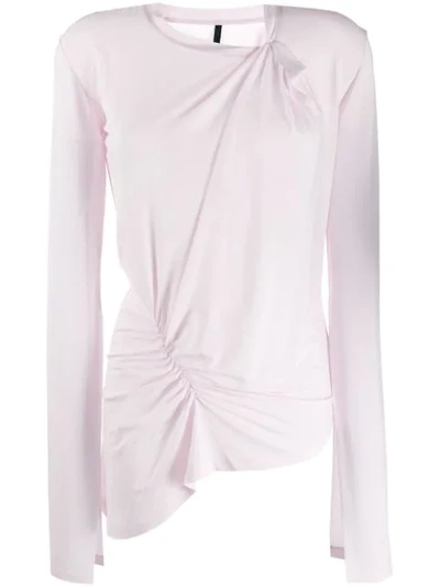 Ben Taverniti Unravel Project Asymmetric Long Sleeve Top In Pink