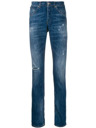 Dondup Distress Slim-fit Jeans In Blue