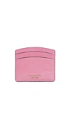 Kate Spade Sylvia Croc-embossed Patent Leather Card Holder In Hibiscus Tea