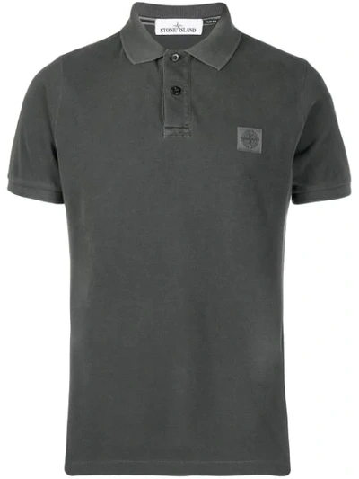 Stone Island Chest Patch Polo Shirt In Grey