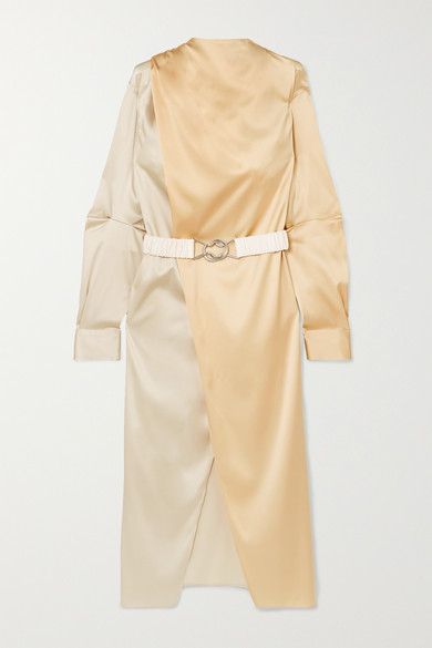 silk satin wrap dress