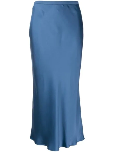 Anine Bing Bar Silk-satin Midi Skirt In Blue