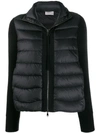 Moncler Virgin Wool Sleeves Zipped Jacket In 999 Black