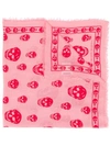 Alexander Mcqueen Skull Print Foulard In Pink