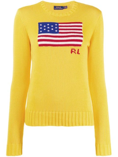 Polo Ralph Lauren Pullover Mit Logo-stickerei In Yellowfin Multi