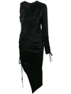 David Koma Asymmetric Midi Dress In Black