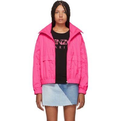 Kenzo Logo Print Windbreaker In 26 Deep Fus