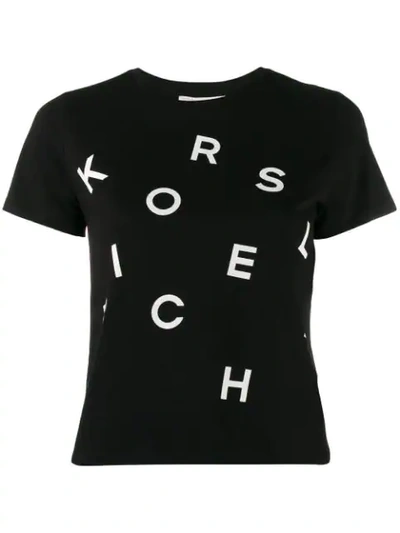 Michael Michael Kors Logo Print T-shirt In Black