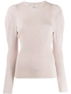 Circus Hotel Ribbed Knit Sweater In Neutrals