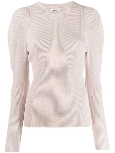 Circus Hotel Ribbed Knit Sweater In Neutrals