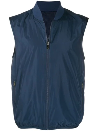 Z Zegna Zipped Up Vest In Blue