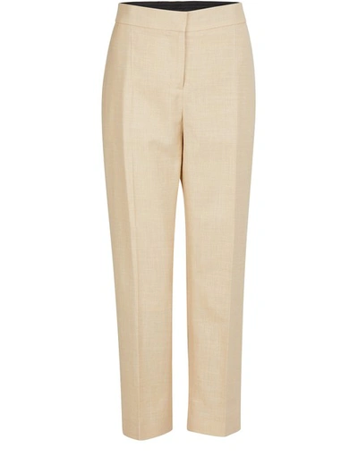 Burberry Addison Straight Cut Trousers In Sesame