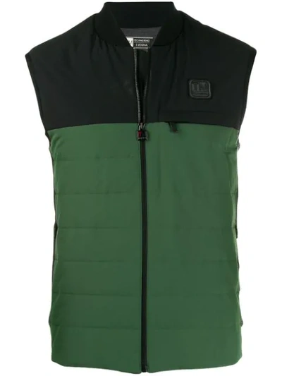 Z Zegna Quilted Gilet In Green