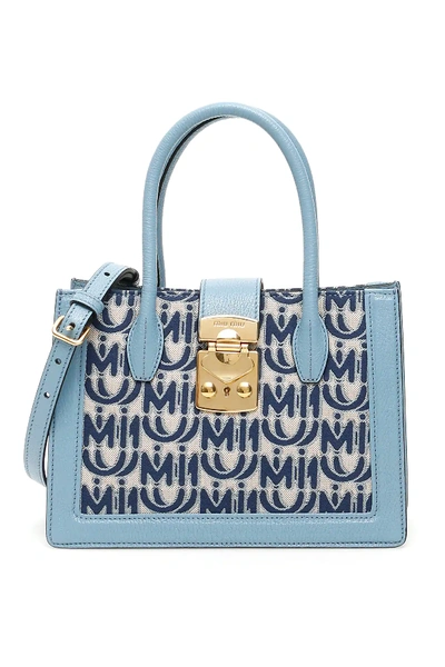 Miu Miu Miu Confidential Bag In Light Blue,blue,beige