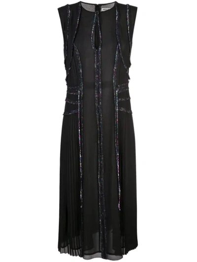 Jason Wu Ruffle Trim Midi Dress In Black