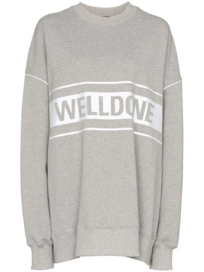 We11 Done We11done Oversized Reflective Logo Sweatshirt In Grey
