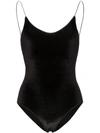 Oseree Travaillé Velvet Swimsuit In Black