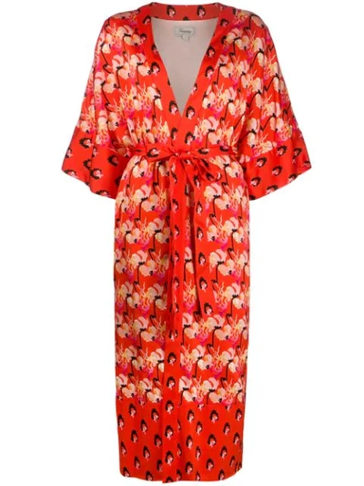 Temperley London Dragonfly Kimono Coat In Orange