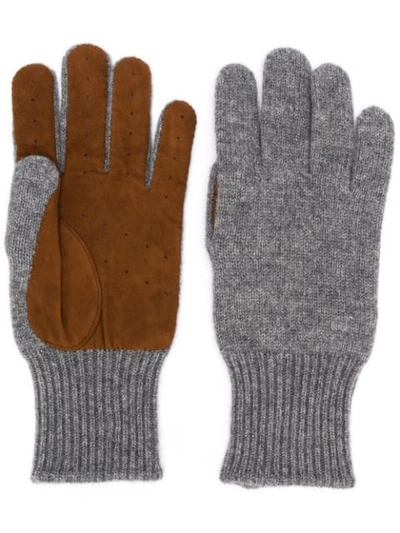 Brunello Cucinelli Perforated Gloves In Grey