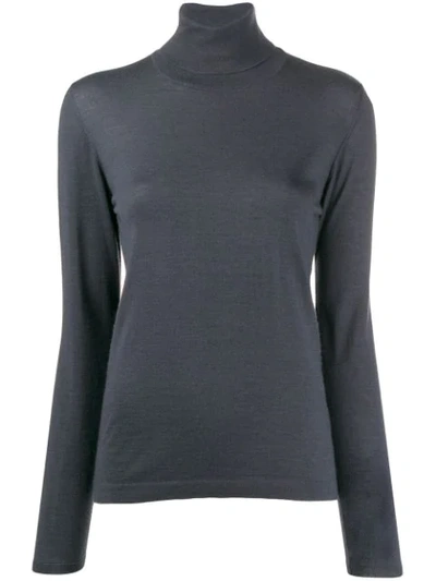 Brunello Cucinelli Roll-neck Fitted Sweater In Blue