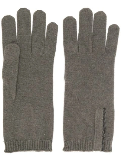 Brunello Cucinelli Fine Knit Gloves In Grey