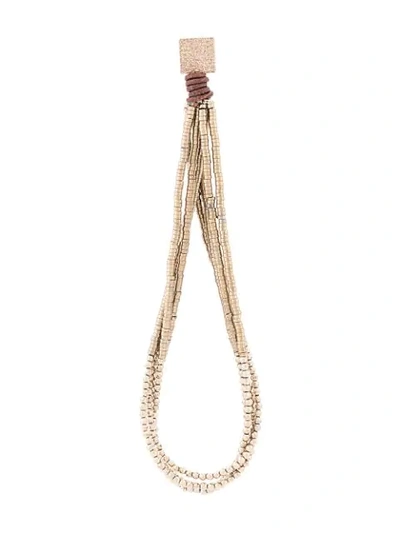 Brunello Cucinelli Beaded Loop Earrings In Gold
