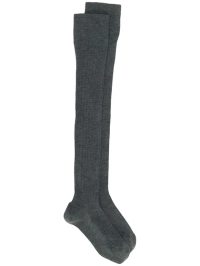 Brunello Cucinelli Over The Knee Socks In Grey