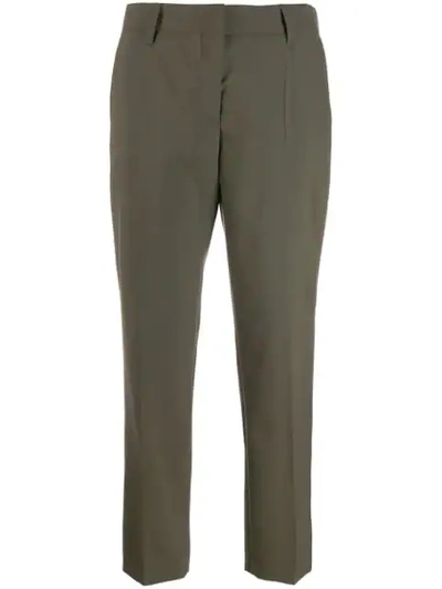 Prada Cropped Trousers In Green