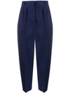 Alexander Mcqueen Cropped Peg Trousers In Blue