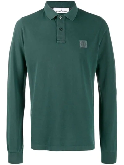Stone Island Chest Patch Polo Shirt In Green