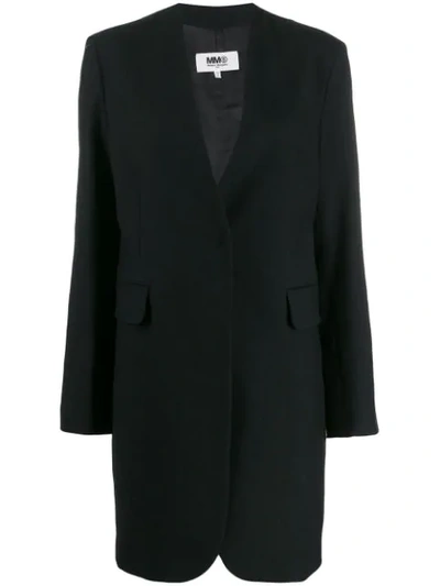 Mm6 Maison Margiela Single-breasted Coat In Black