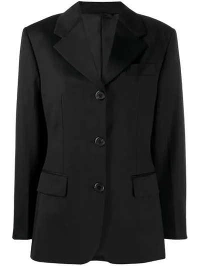 Prada Single-breasted Blazer In Black
