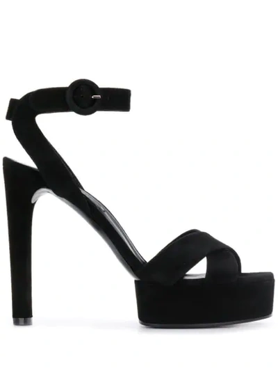 Casadei Flora Platform Sandals In Black