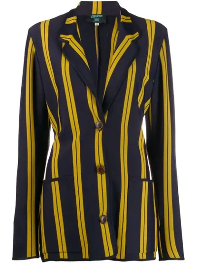Pre-owned Jean Paul Gaultier 1991 Striped Single Breasted Blazer In Blue