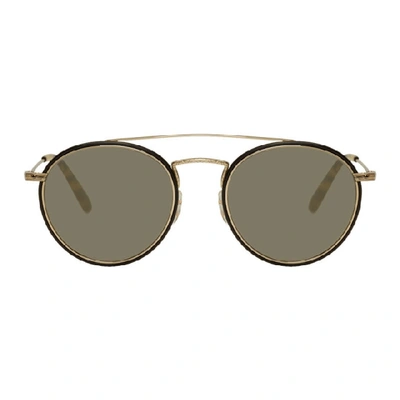 Oliver Peoples Gold Ellice Sunglasses In Goldblack