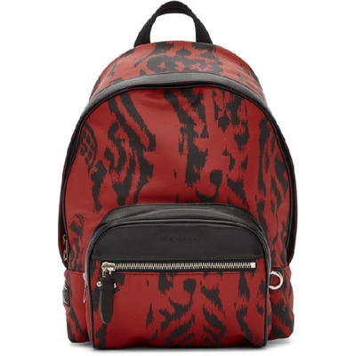 Neil Barrett Black And Red Chaotic Print Backpack In 1076 Blkred